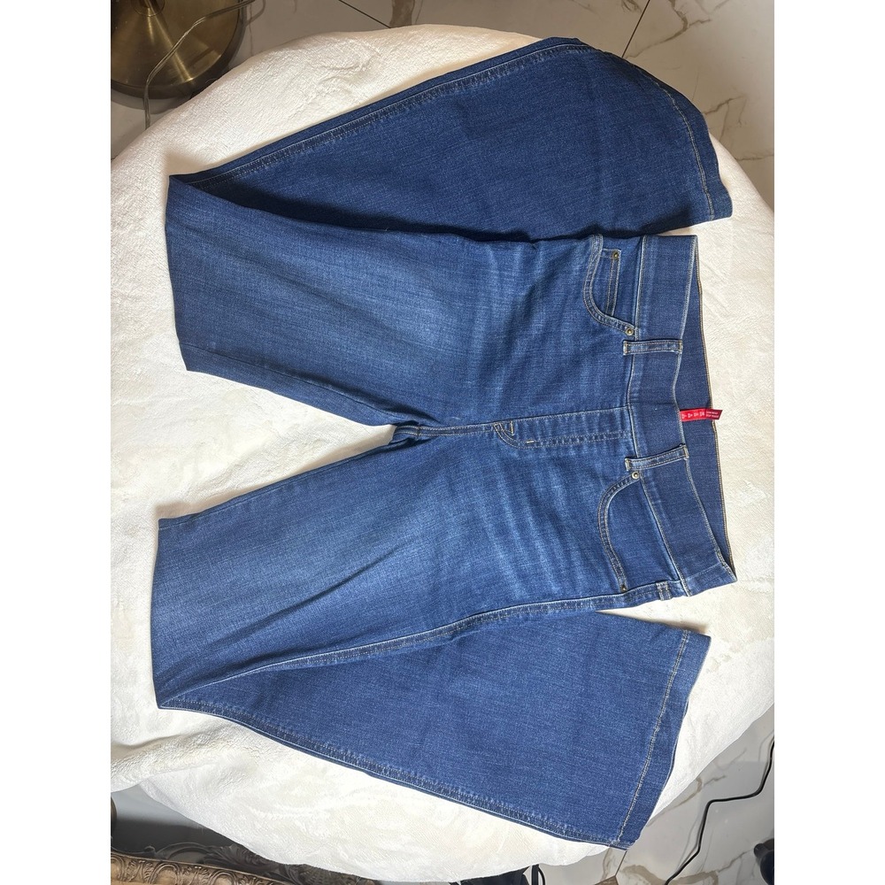 Women's small SPANX Clean indigo bootcut trouser denim jean pants. EUC.